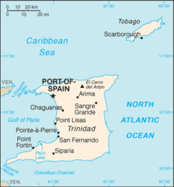 Kart over Trinidad og Point Fortin Trinidad og Point Fortin